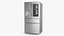 4-Door French Door Fridge Silver 3D model