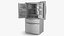 4-Door French Door Fridge Silver 3D model