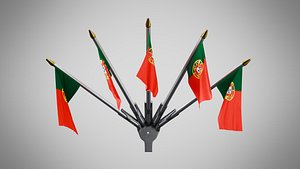3D Wall Mount Flags 5 Of Portugal model