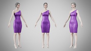 Dress 19 Royal Velvet Purple With Design