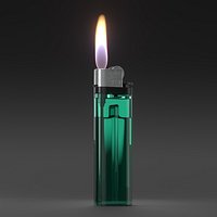 EXTRA Flint Gas Lighter with Fire Animated VDB For Blender