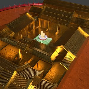 Chinese ancient courtyard house 3D