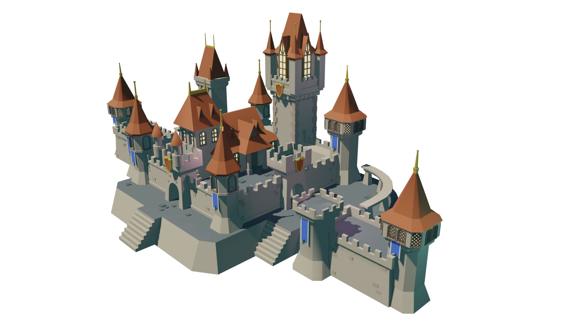 3D Cartoon Castle Model - TurboSquid 2220996