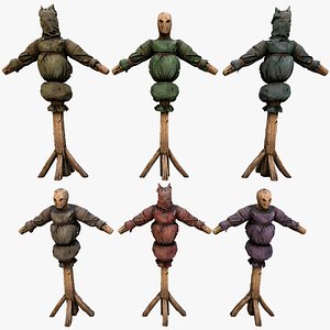Medieval Wooden Punching Training Dummy Mannequin 3D model