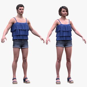 3D Man and Woman in Summer 6