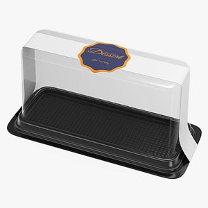 3D model Cake Slice Package Rectangular Black