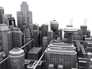 city future skyscrapers 3d model