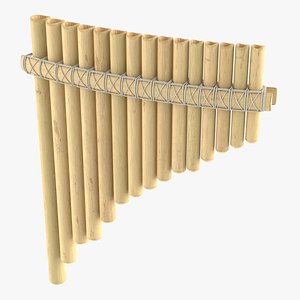 Pan Flute Instrument 3D model