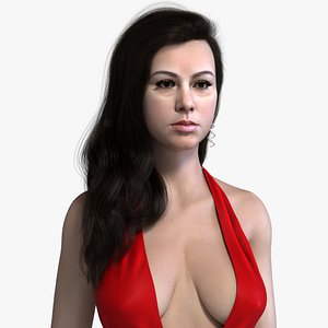 Realistic Long Female Ornatrix Hairstyle 3D model