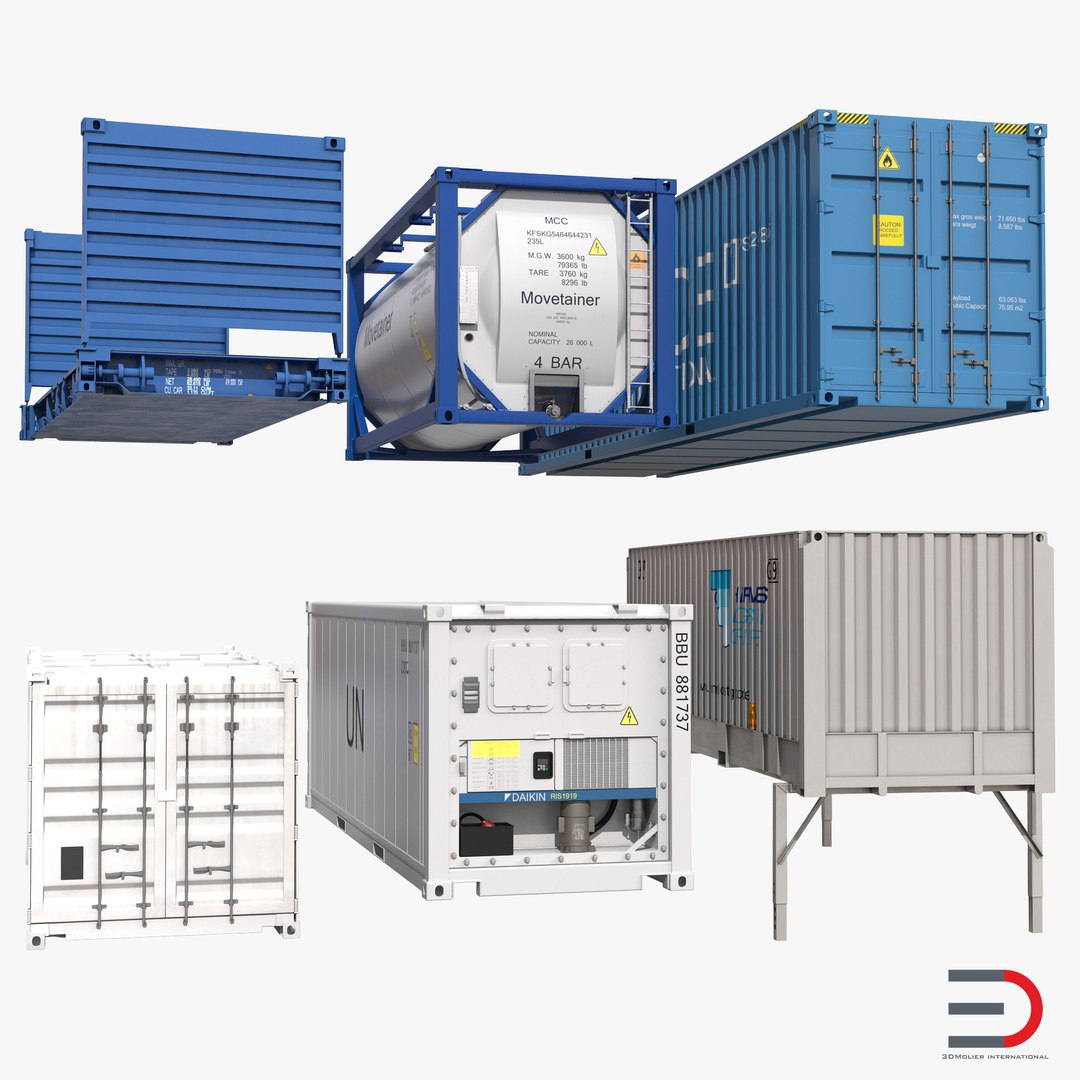 Containers Collection 2 3D model preview