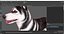 3D model Husky Dog Copper and White Coat Rigged for Maya
