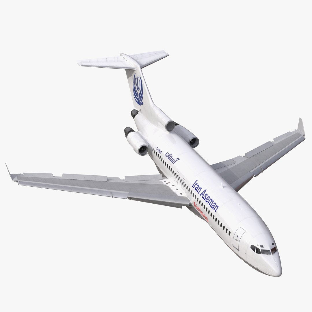 Boeing 727-100 Private Iran Aseman Airlines Rigged 3D Model 3D model preview