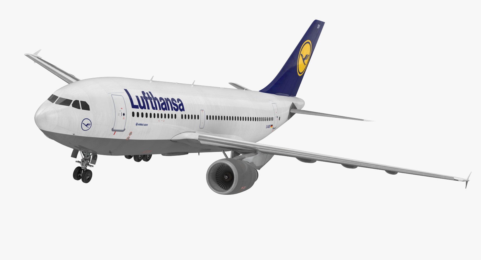 Airbus A310-300 Lufthansa 3D model preview