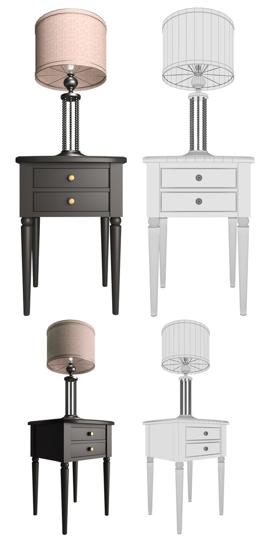 Bedside Table Classic Furniture Model - TurboSquid 1372283