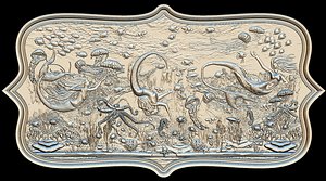 3D aquatic mermaid theme panno