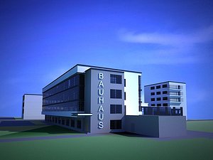 bauhaus architecture landmark 3d model