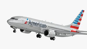 3D Boeing 737-8 MAX American Airlines