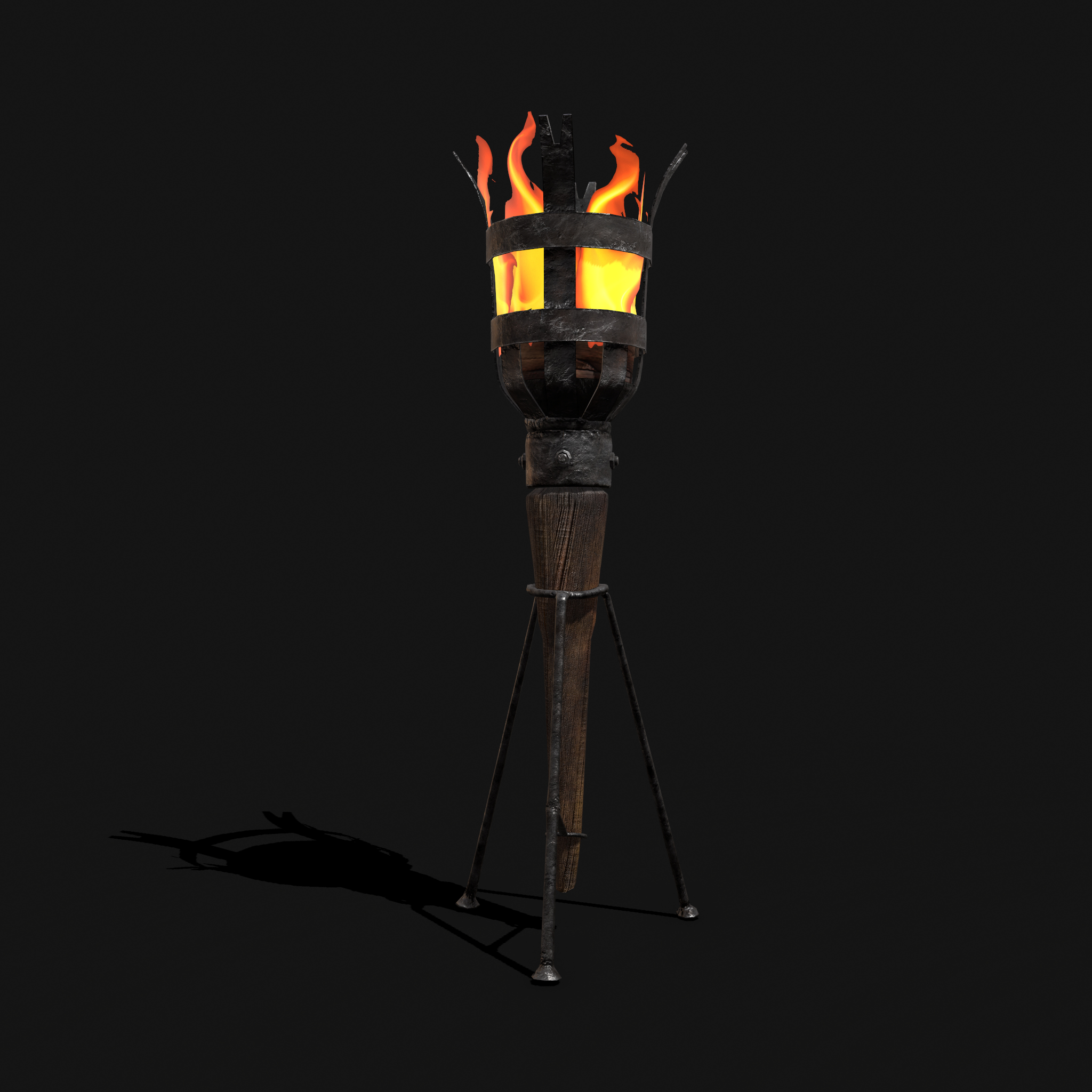 3D model Medieval Standing Torch TurboSquid 1729347