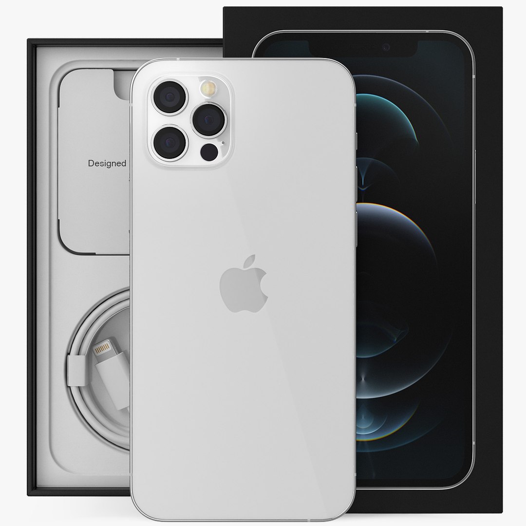 iPhone 12 Pro Unboxed Silver 3D model preview