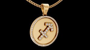 3D Sagittarius Archer zodiac pendant model