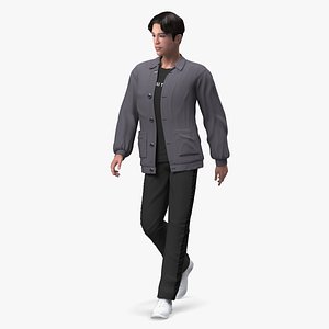Chinese Man Walking Pose 3D model