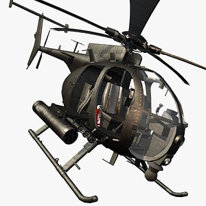 3d helicopter little bird mh-6