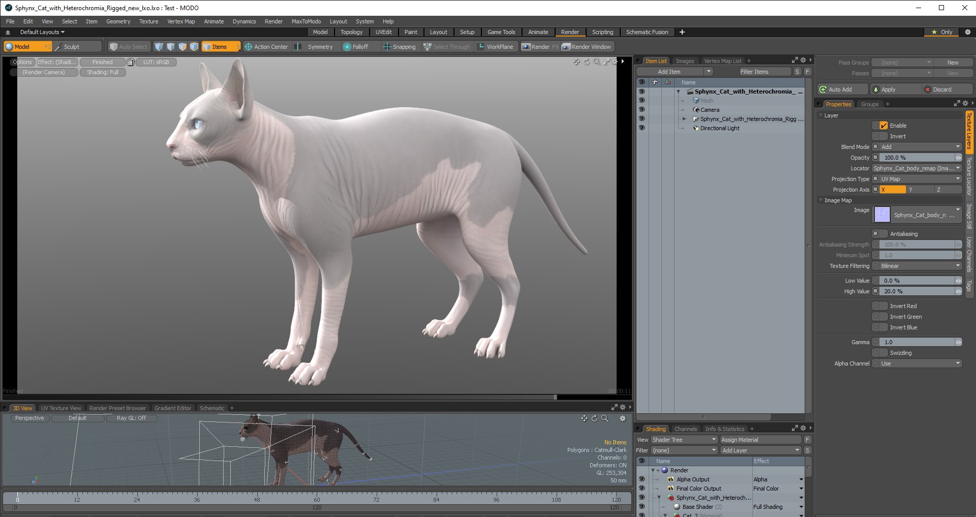 3D Rigged Sphynx Cat with Cat Scratching Post Collection for Modo ...
