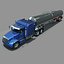 Semi Truck  with  tank trailer