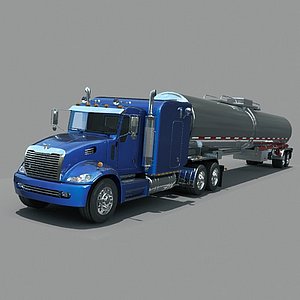 Semi Truck  with  tank trailer