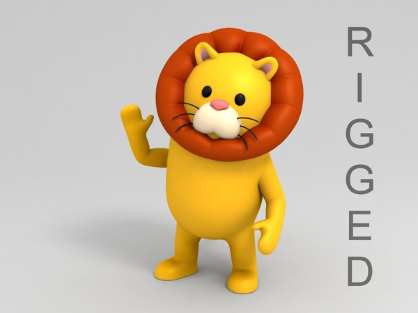 lion character cartoon 3D model