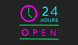 3D Neon Open 24 Hours 3D model