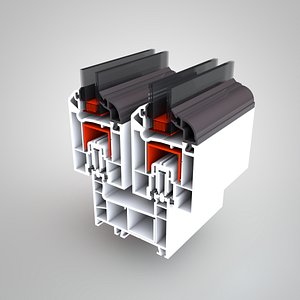 3d model pvc window profile