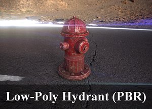 low-poly hydrant 3D model