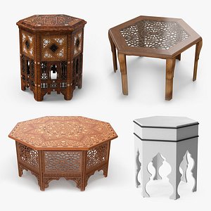 3D Oriental Wooden Tables Collection 2