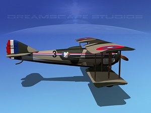 spad xiii xii fighters 3d model