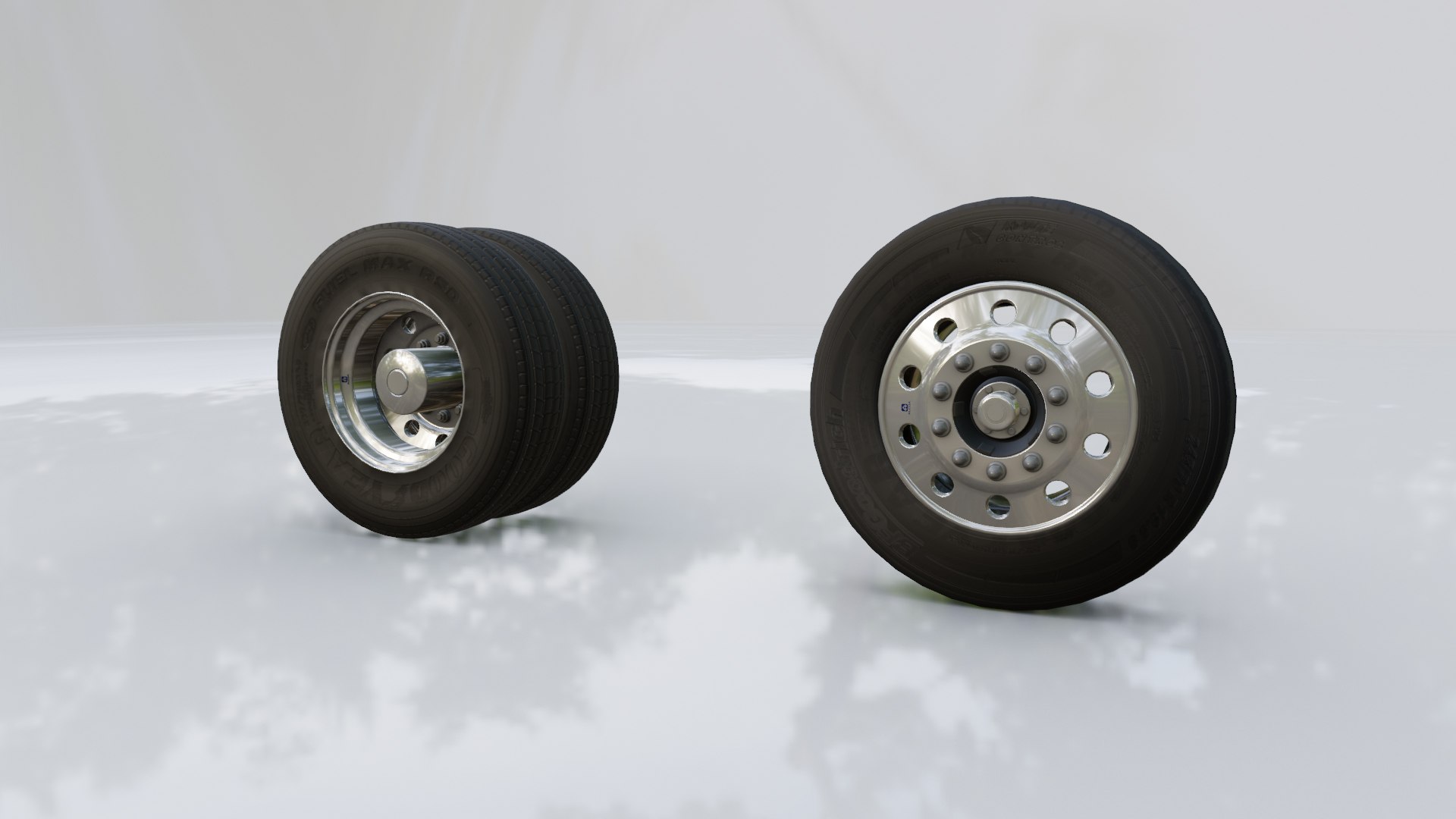 3D Alcoa Heavy Duty Truck Wheels and Tires - TurboSquid 2111881