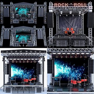 3D Mini Concert Stage Collection model