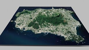 3D Ischia volcanic island Tyrrhenian Sea model
