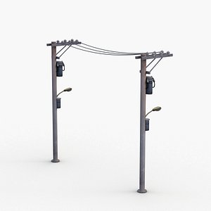 electric line pole 3D model