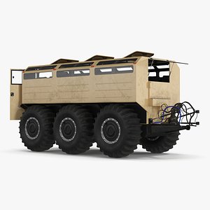 All-Terrain Trailer Beige Rigged 3D model