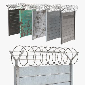 Barbed Wire Fence v7 3D