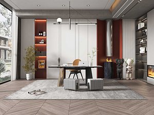 3D Office Workplace Interior Scene 3