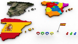 3D Spain Map Pack model