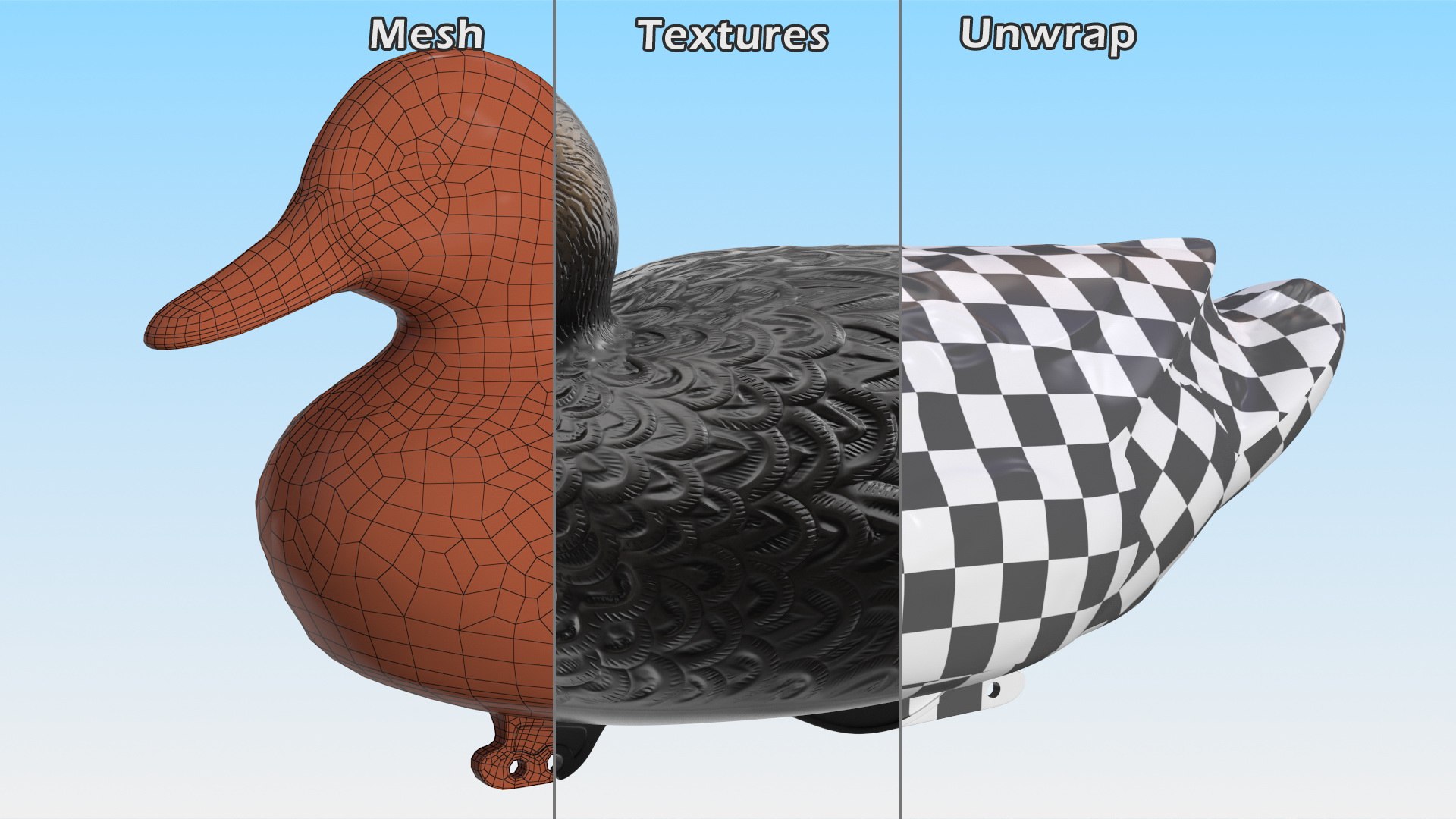 Black Duck Decoy 3D https://p.turbosquid.com/ts-thumb/eN/lfoPVt/67/blackduckdecoymb3dmodel017/jpg/1648028141/1920x1080/fit_q87/5337d9de11e81694eb706f8400804858e5d4a78f/blackduckdecoymb3dmodel017.jpg