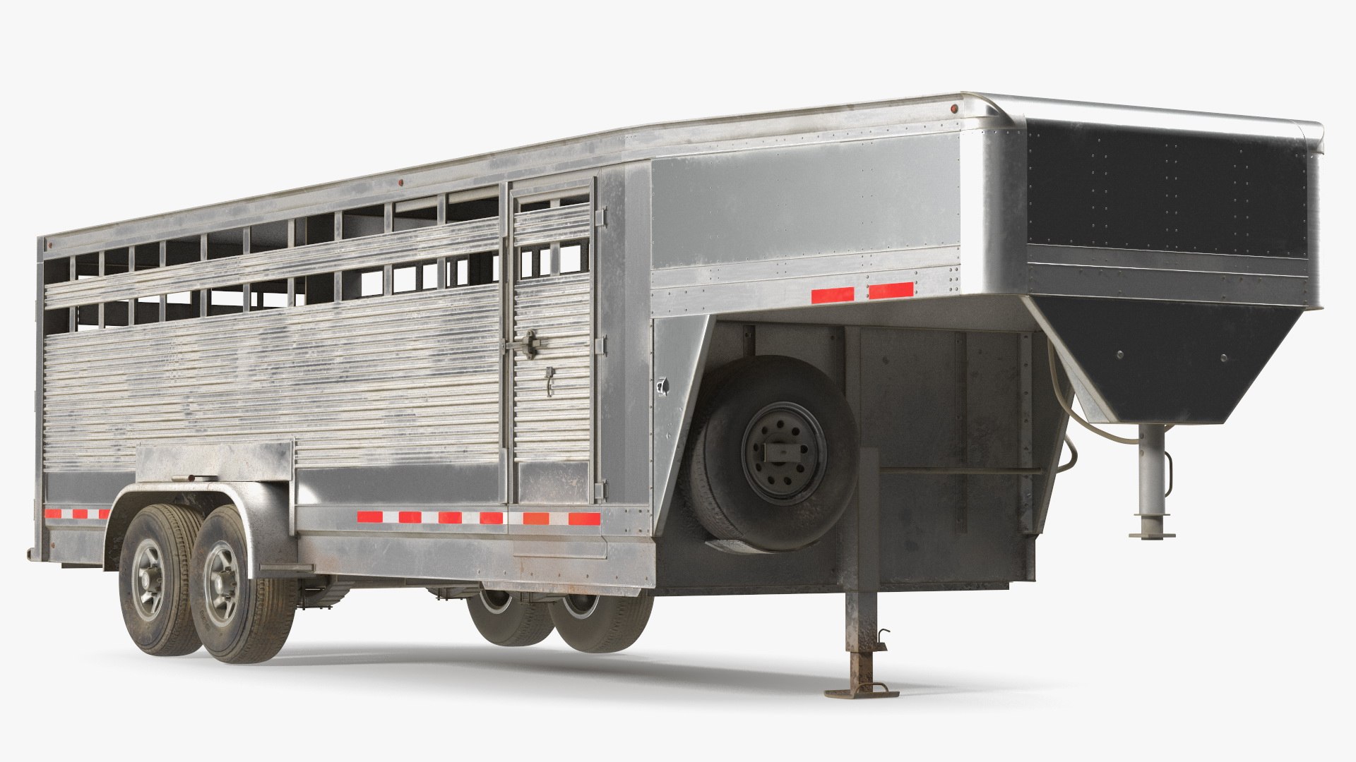 Livestock Transport Trailer Used 3D model preview
