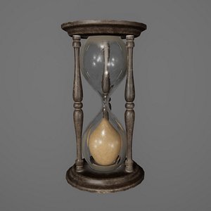 3D dirty hourglass glass model