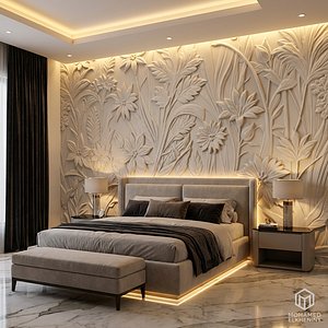modern panel wall decor set relief stl mural CNC 286