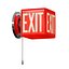 Czerwona lampa ścienna z napisem EXIT