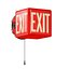 Czerwona lampa ścienna z napisem EXIT
