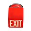 Czerwona lampa ścienna z napisem EXIT